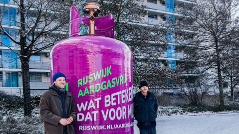 Stervoorde krijgt metershoge gasfles voor bewustwording aardgasvrije toekomst