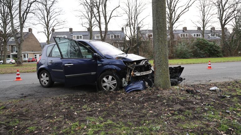Automobilist knalt tegen boom op Schaapweg in Rijswijk