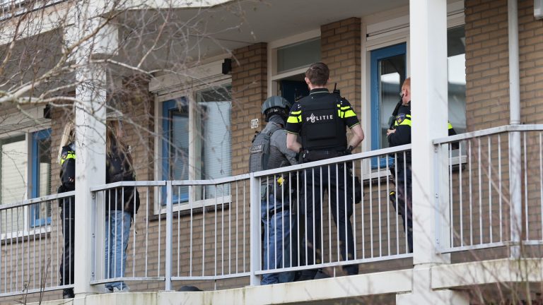 Arrestatieteam grijpt in na melding van man met wapen aan het Pauwhof in Rijswijk