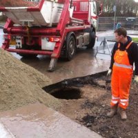 Ingezakte weg bijna weer hersteld