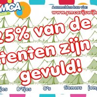 25% van de  tenten zijn al gevuld