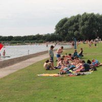Vertier aan de plas of de rust van het Bieslandsebos