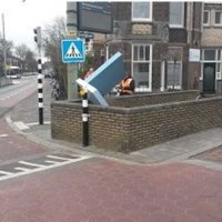 Betonplaat boven voetgangerstunneltje Haagweg/Geestbrugweg