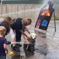 Jeugdbrandweer demonstreert in Leidschendam