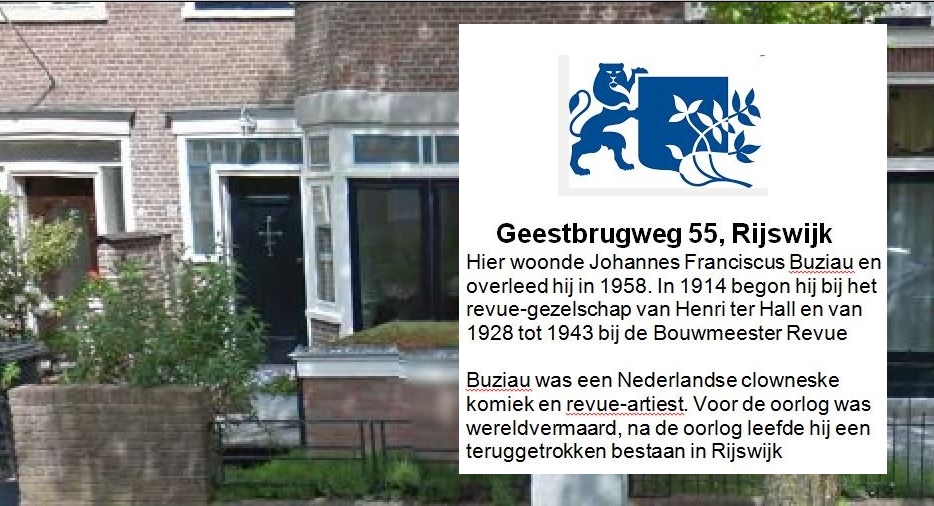 Buziau bordje op Geestbrugweg 55