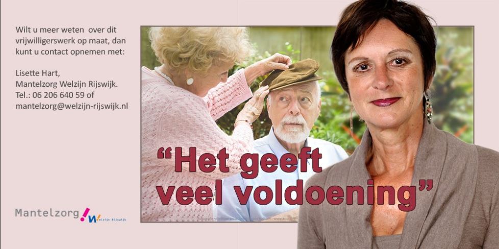 Vrijwilligers gezocht om mantelzorger te helpen