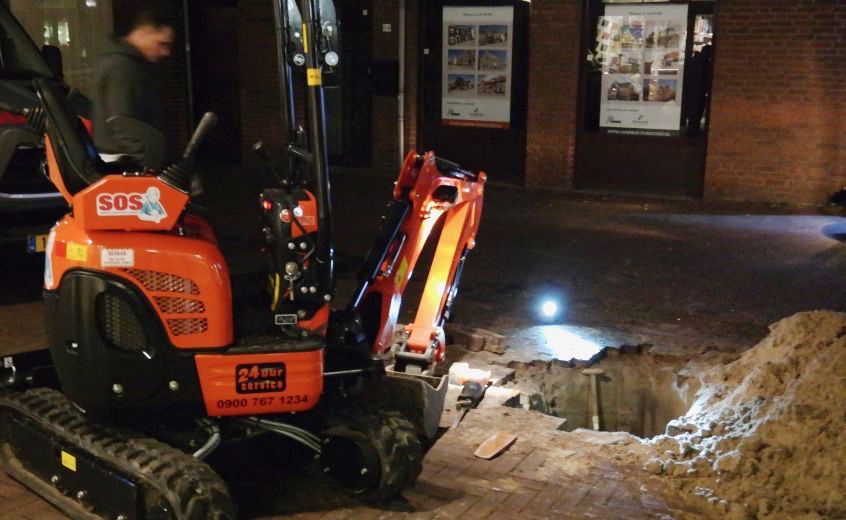 Zoeken naar verstopping van het riool