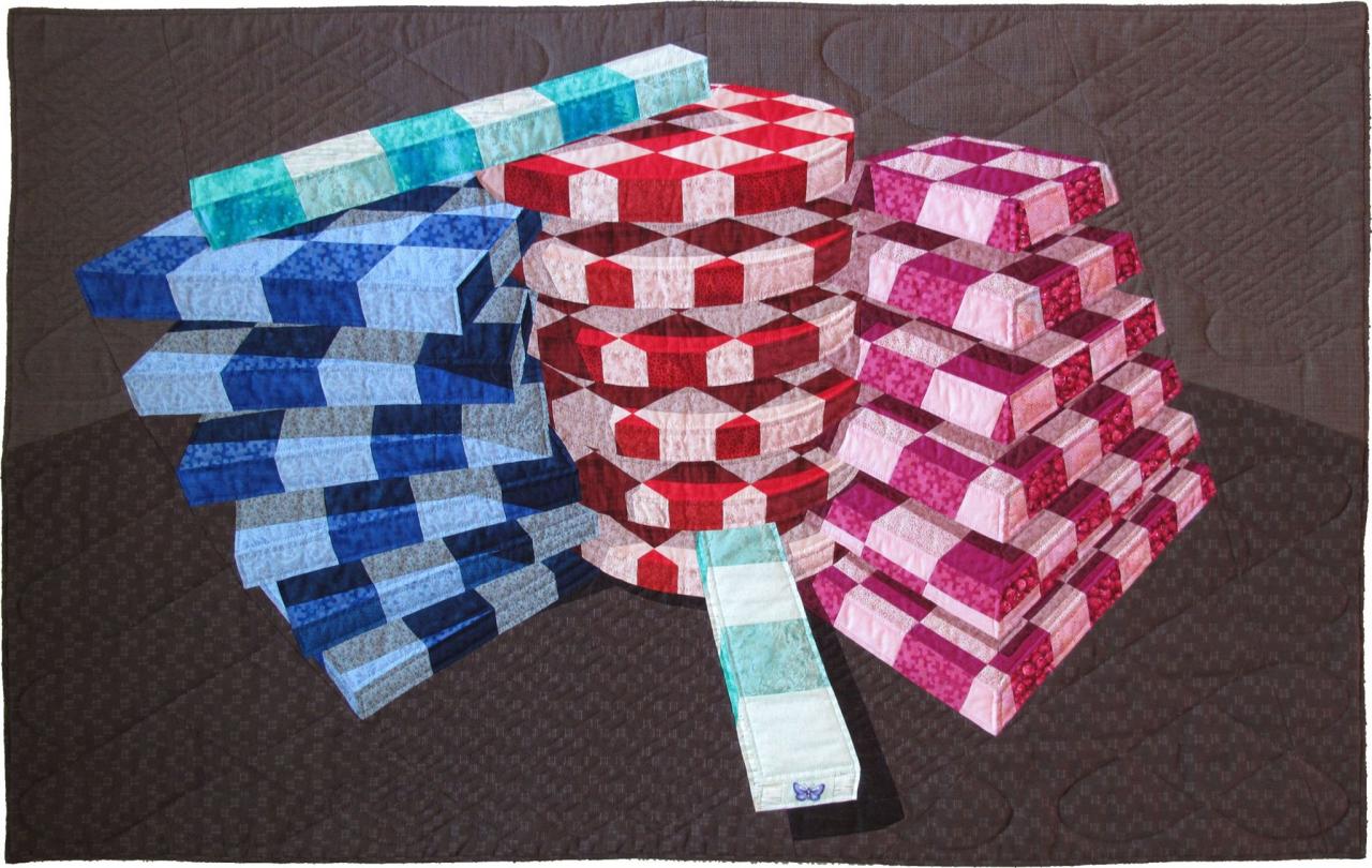 Expositie kleurrijke quilts door Arnout Cosman
