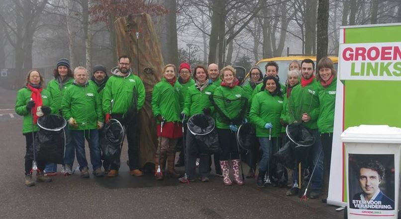 Groen Links ruimt zwerfvuil op bij Oversteek