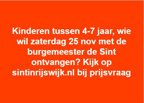 Intocht Sinterklaas  in Rijswijk