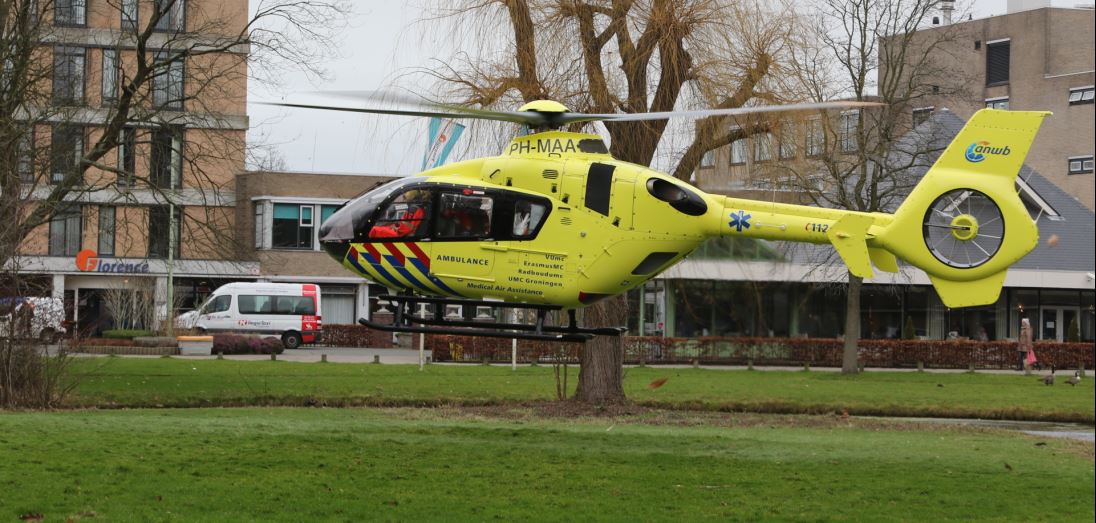 Traumahelicopter geland bij Woonzorgcentrum Westhof
