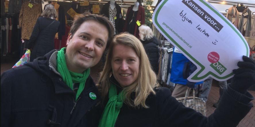 D66 kamerlid Sneller op Rijswijkse markt