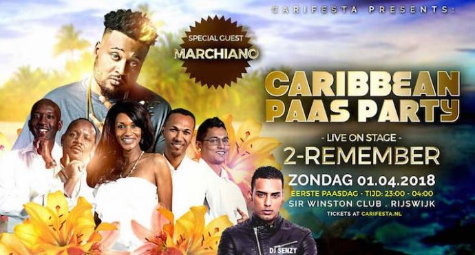 Marchiano special guest op Caribbean Paas Party in Rijswijk