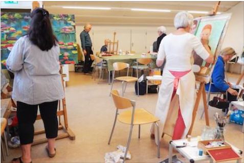 Leden schilder- en teken club ‘Te Werve’ exposeren