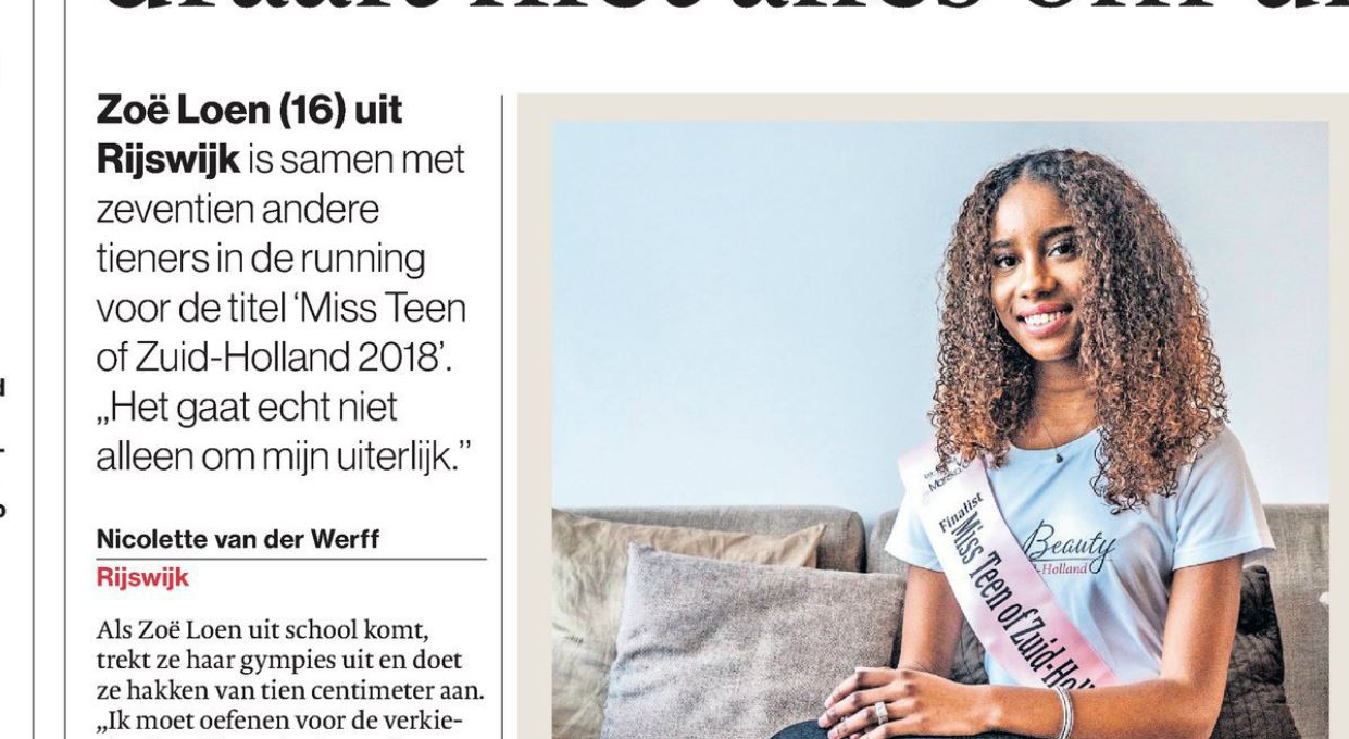 Zoë krijgt ook publiciteit van Algemeen Dagblad