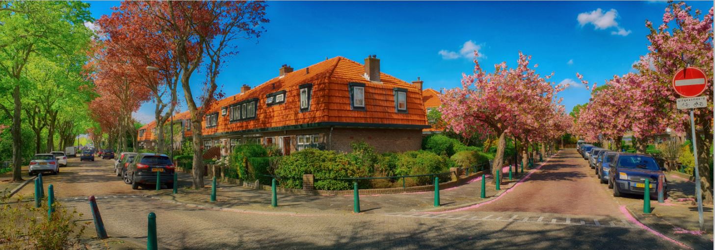 Panoramafoto van Meidoornstraat en Rembrandtkade