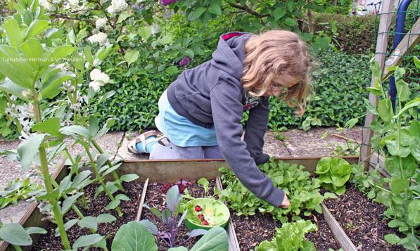 Groenmarkt op voorplein van Museum Rijswijk