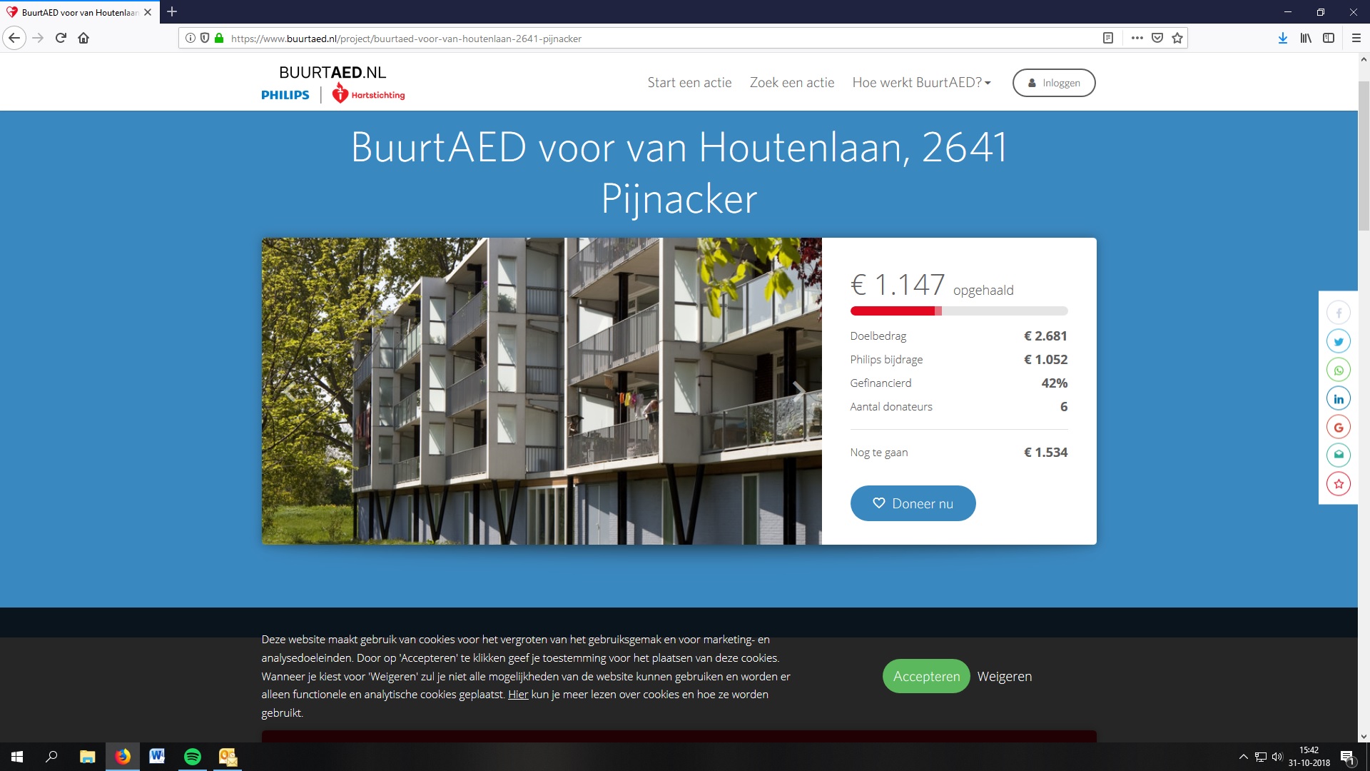 Buurt AED voor van Houtenlaan, 2641 Pijnacker