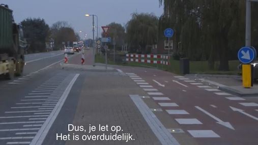 Led verlichting in wegdek verbetert veiligheid fietsers