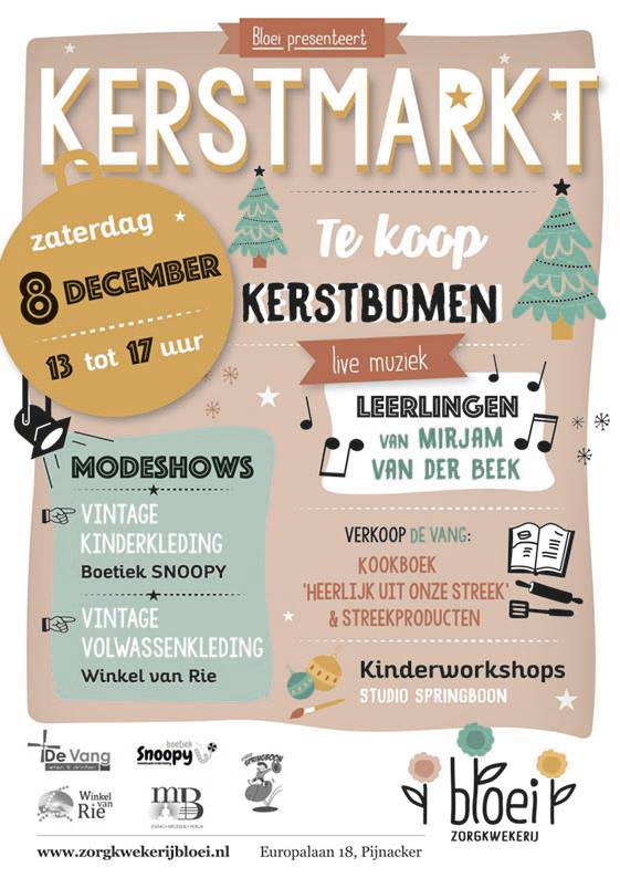 Zaterdag de Kerstmarkt bij Zorgkwekerij Bloei