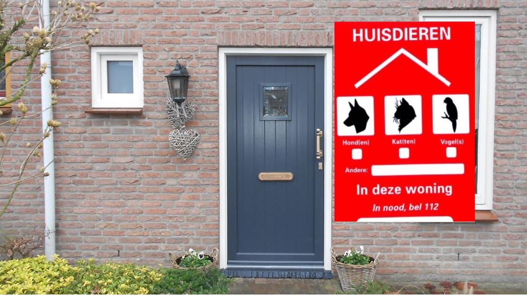 Dierensticker waarschuwt hulpdiensten