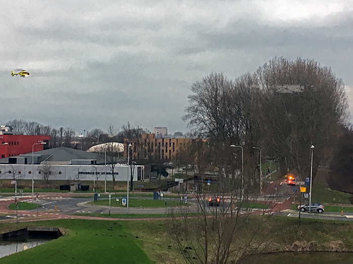 traumahelikopter met grote spoed uitgevlogen naar Sportlaan