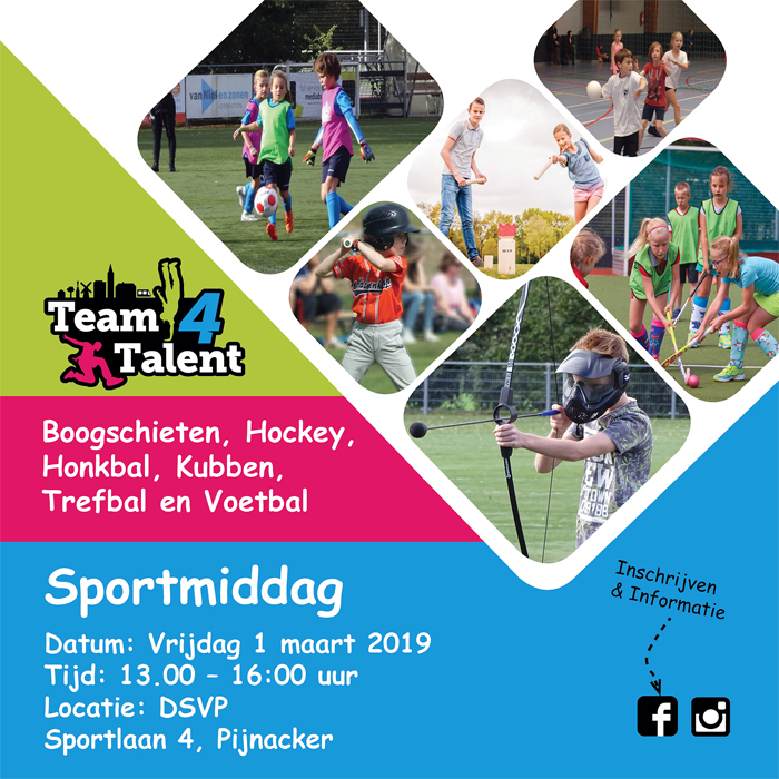 Team4Talent organiseert tijdens de voorjaarsvakantie een sportmiddag