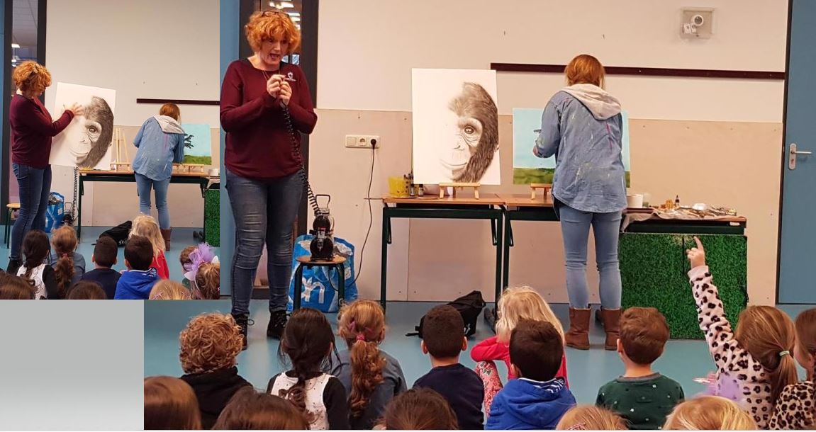 Kleuters Petrusschool werken aan thema kunst