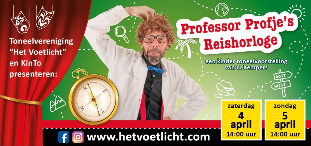 Kindervoorstelling Professor Profjes reishorloge van Het Voetlicht