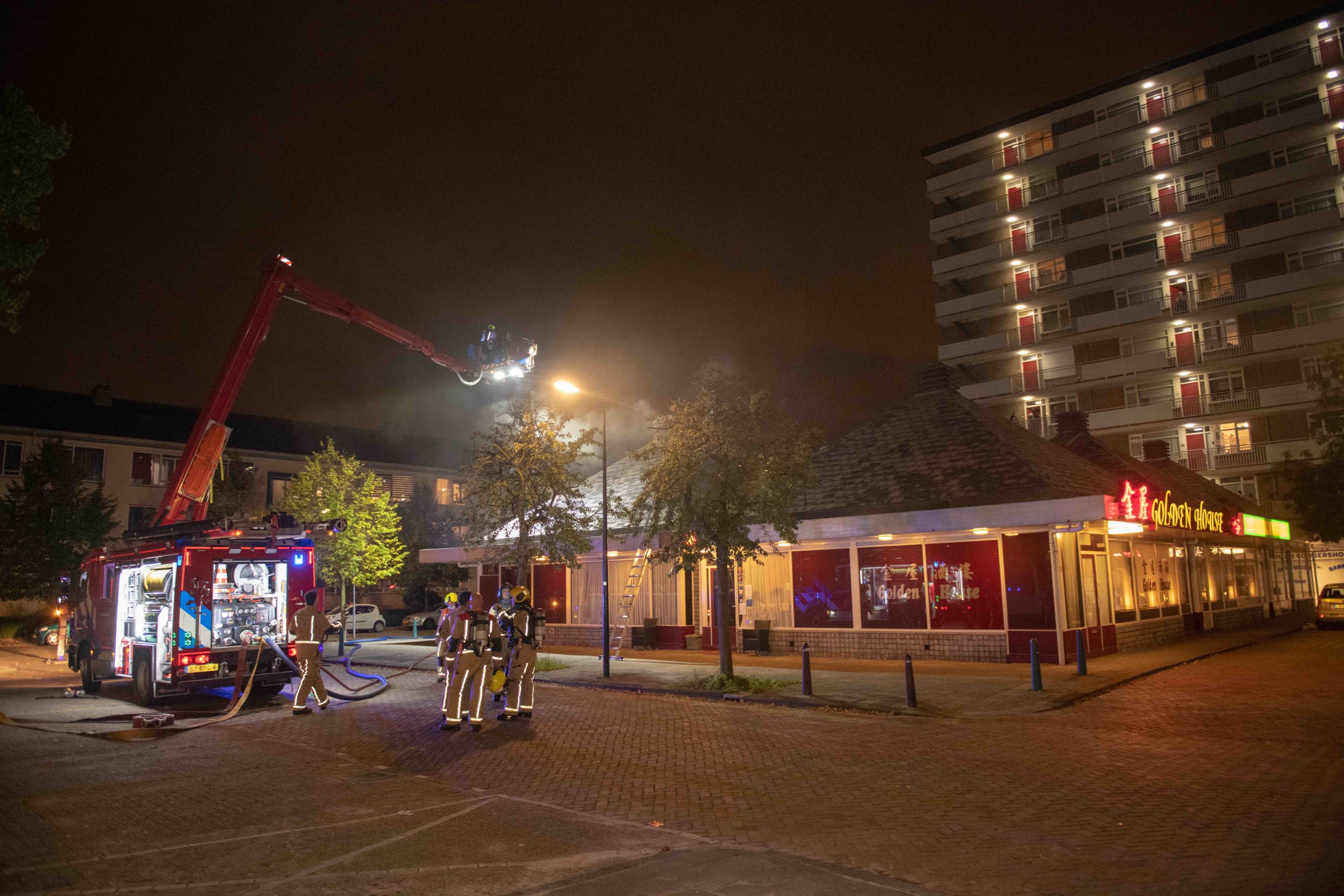 Brand bij Chinees restaurant Golden House Waldhoornplein