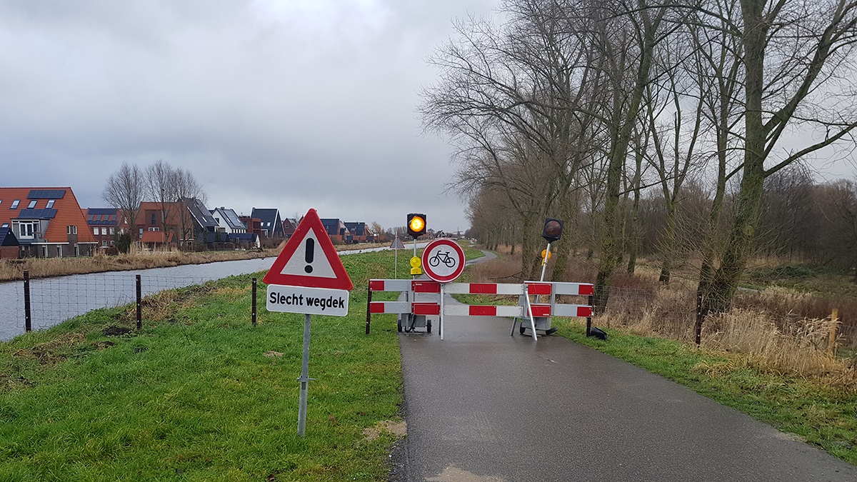 Huidige omleiding voor fietsers blijft van kracht tijdens werk aan kade Hazepad