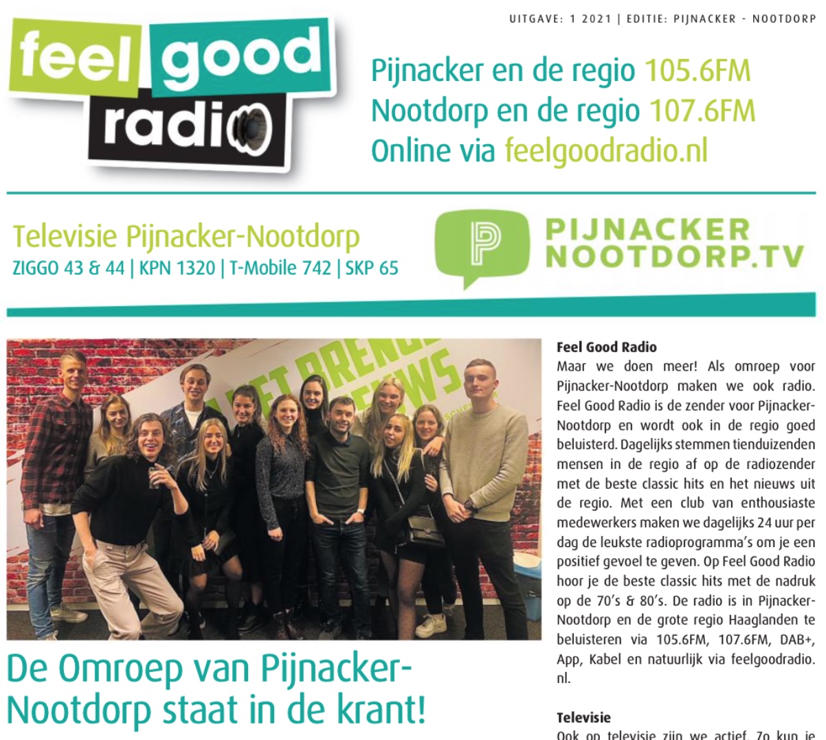 Pijnacker-Nootdorp.tv ligt vanaf nu in alle brievenbussen