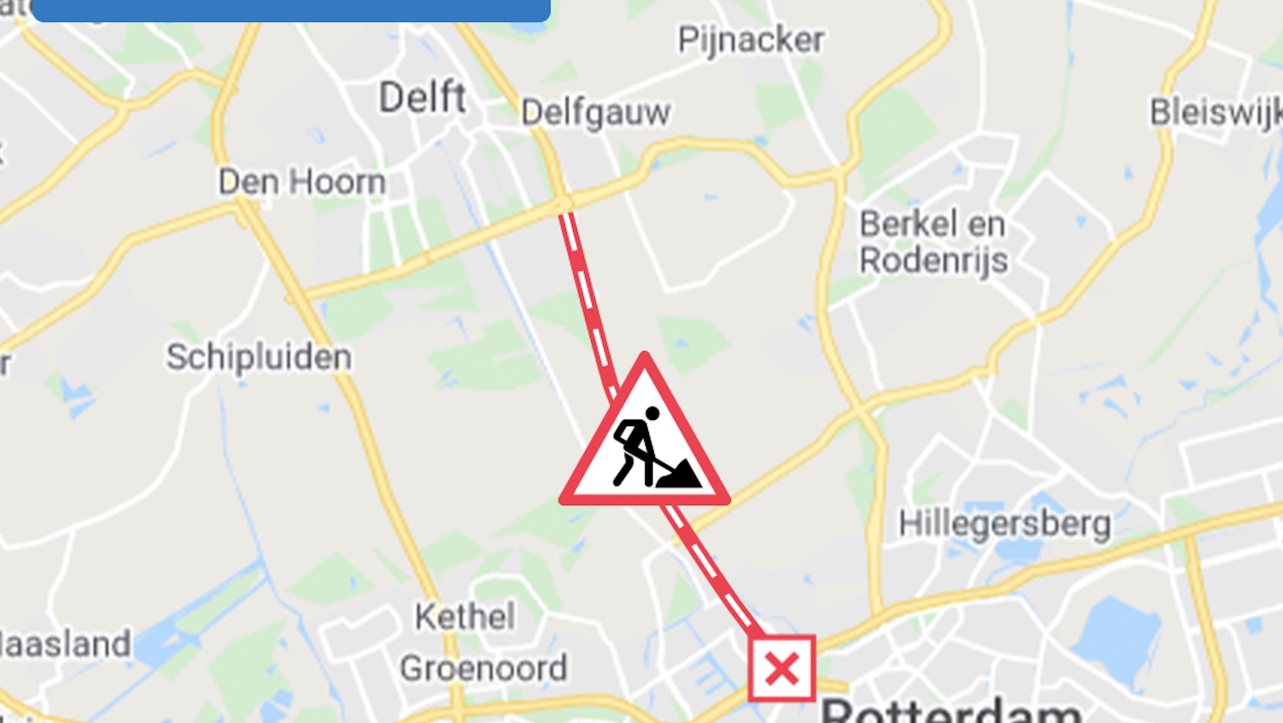 Dit weekend extra reistijd door afsluiting A13 Kleinpolderplein