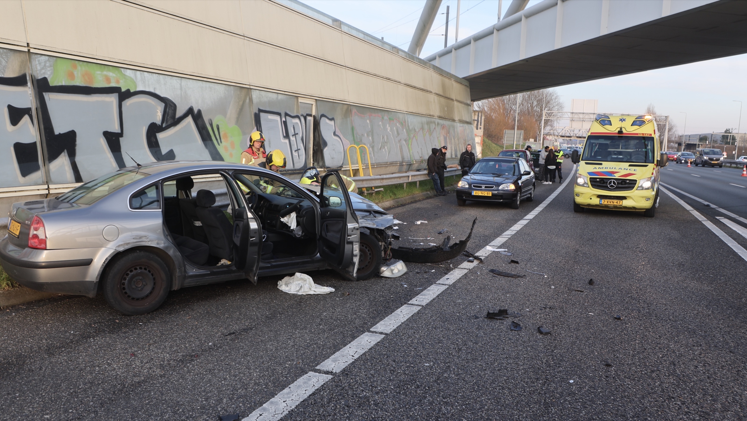 Flinke file door ongeval met letsel op A12 bij Nootdorp