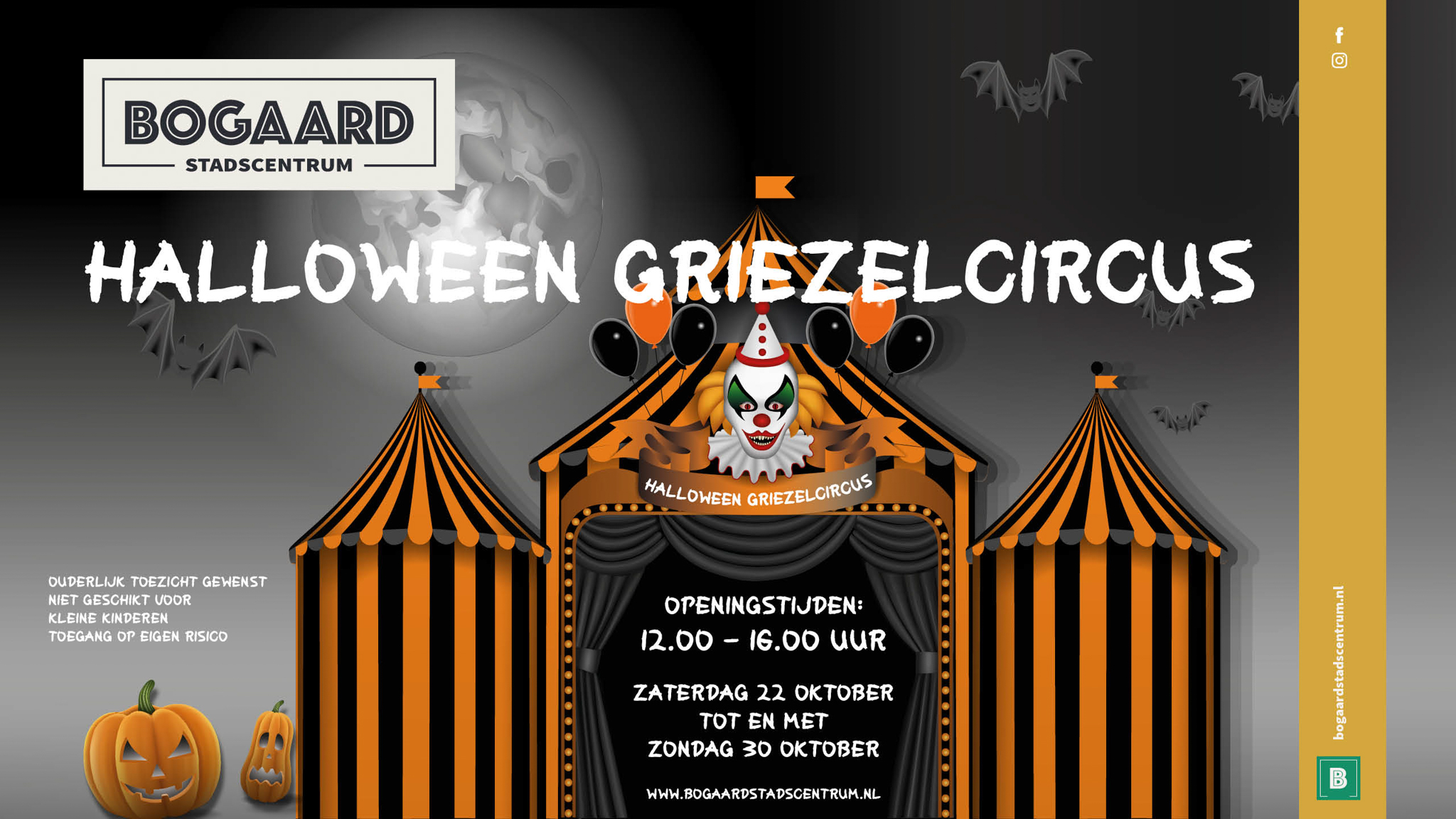 Griezelen in Bogaard stadscentrum tijdens Halloween