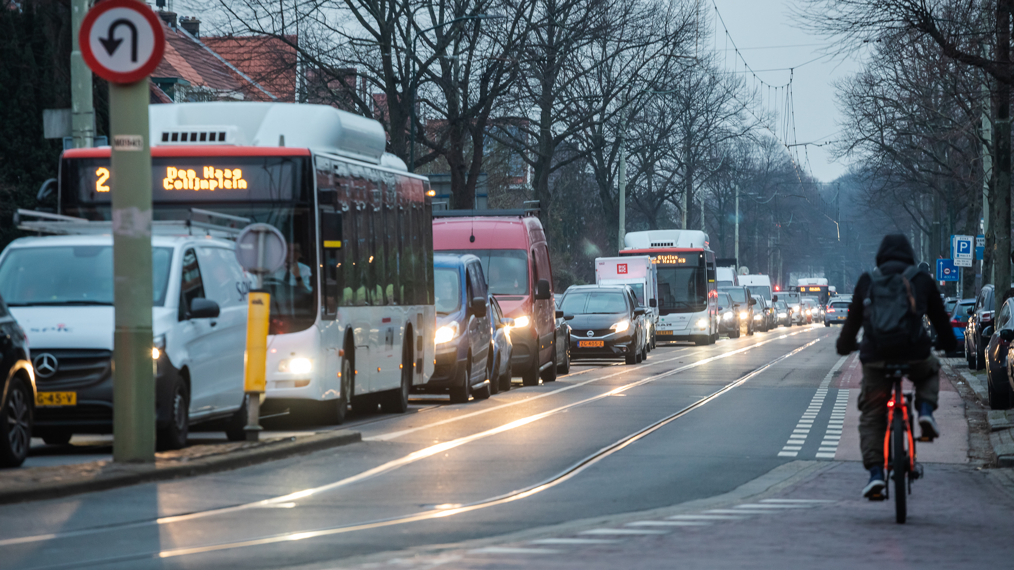 Tram 1A rijdt niet meer naar Voorburg tijdens avondspits door verkeersdrukte