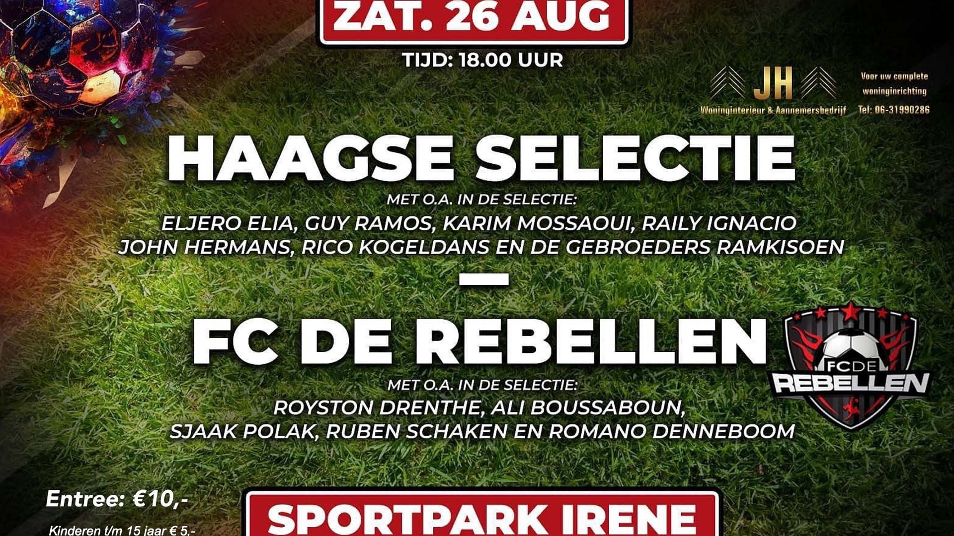 Spannende voetbalmatch voor Kidsfestival op Sportpark Irene