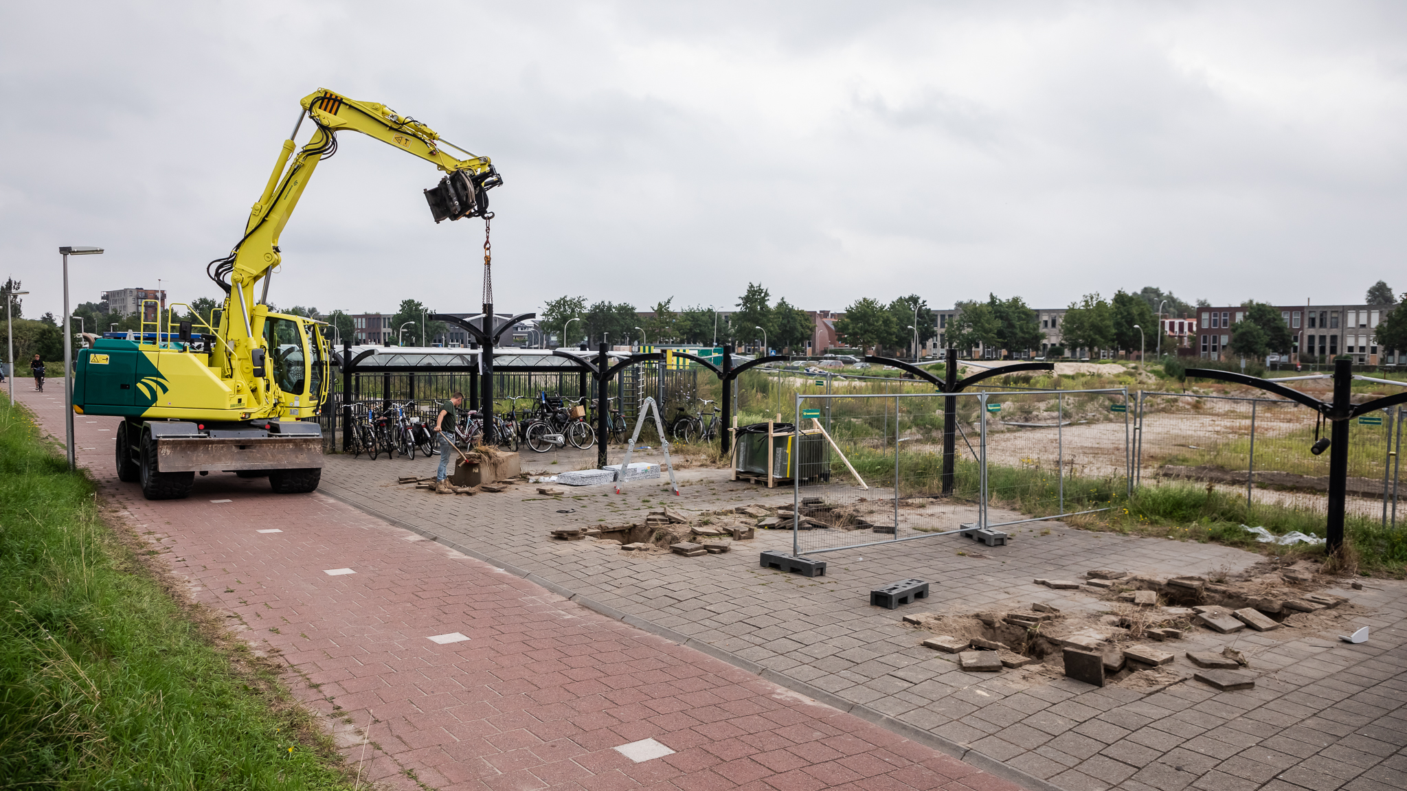 Deel openbare fietsenstalling weggehaald bij metrostation Pijnacker Zuid