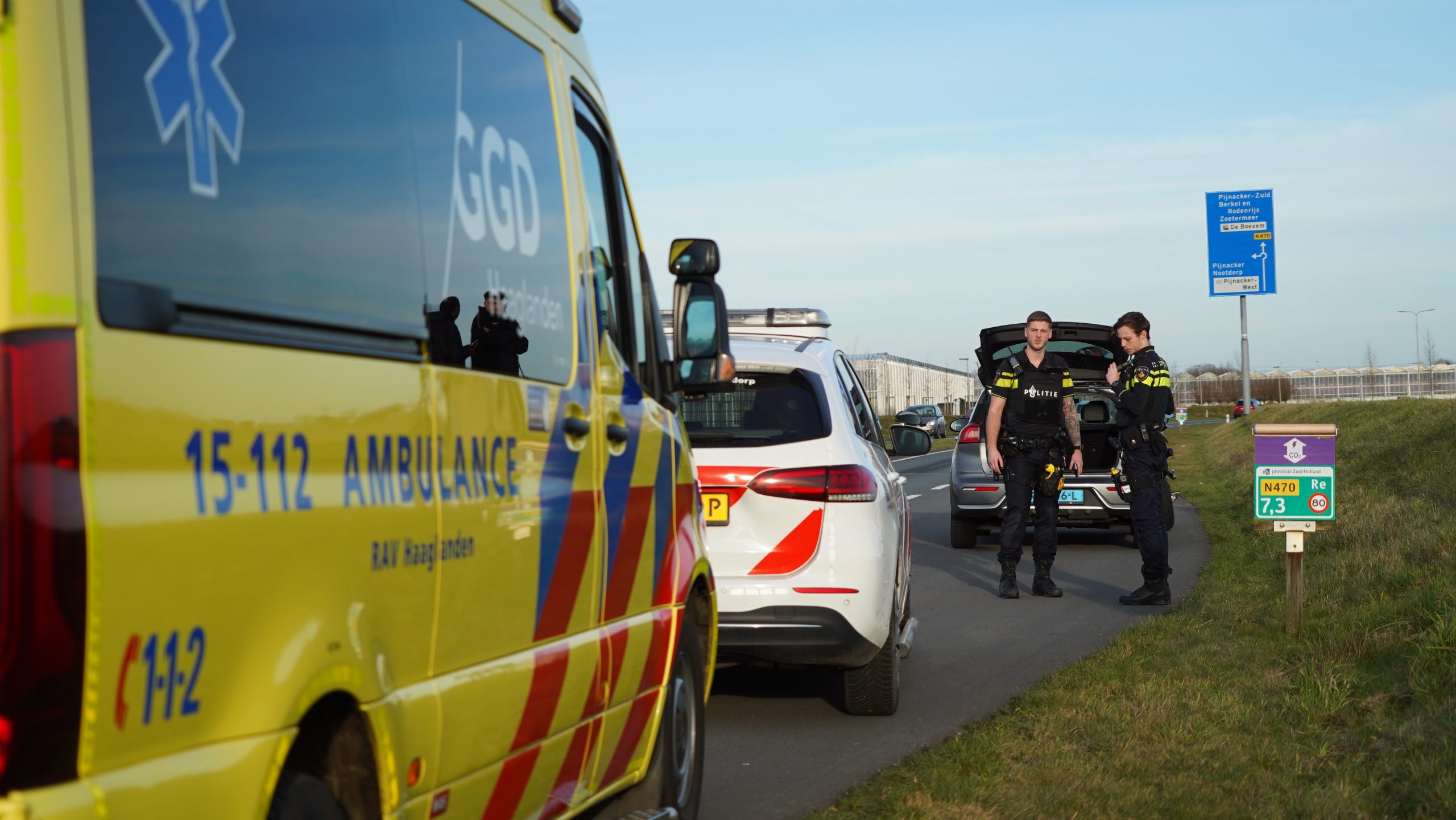 Hulpdiensten snel ter plaatse bij onwelwording N470 Delfgauw