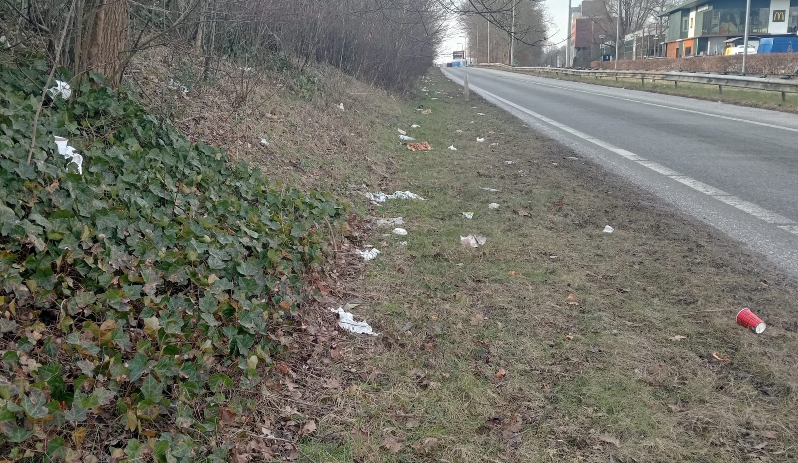 Weterings is boos: Zwerfafval bij op- en afrit snelweg moet opgeruimd worden