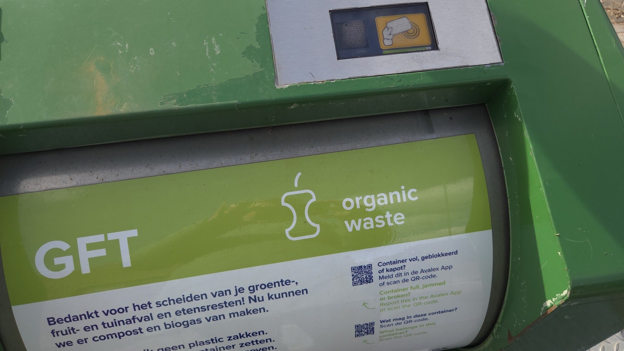 GFT-containers alleen te openen met nieuwe Avalexpas vanaf 30 maart