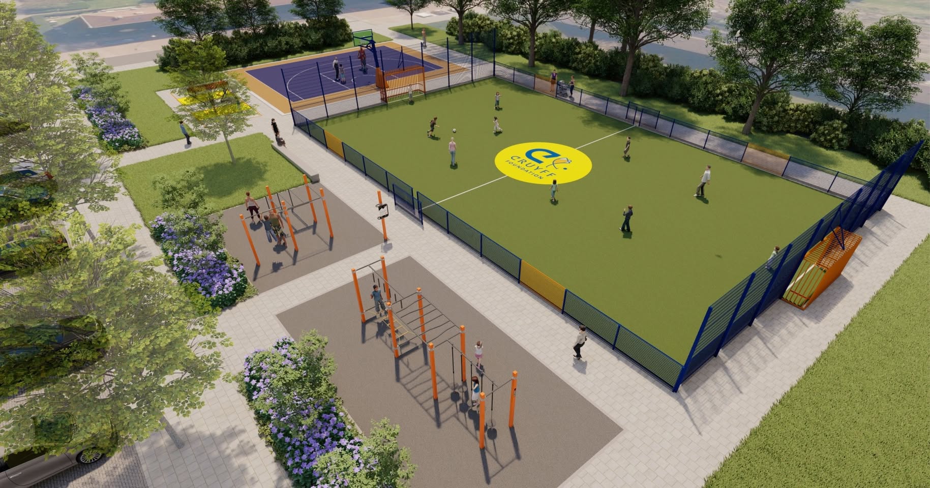 Nieuw ontwerp Cruyff Court in Muziekbuurt Rijswijk