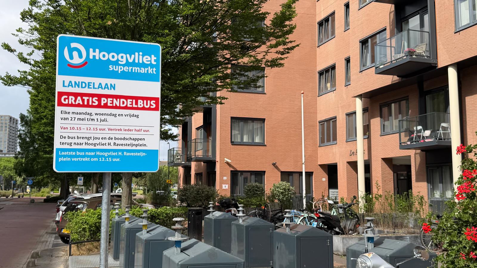 Gratis pendelbus naar Hoogvliet Landelaan tijdens verbouwing Ravesteijnplein